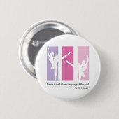 Ballerina Silhouettes in Roze Ronde Button 5,7 Cm (Voorkant /achterkant)