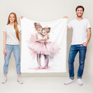 Ballerina Sisters Omhelzen Roze Tutu Knuffeldans Fleece Deken