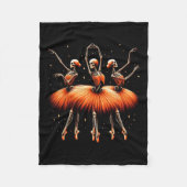 Ballerina Skeleton Dance Grappig Halloween Ballet Fleece Deken (Voorkant)
