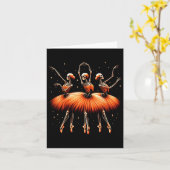 Ballerina Skeleton Dance Grappig Halloween Ballet  Kaart (Gele Bloem)