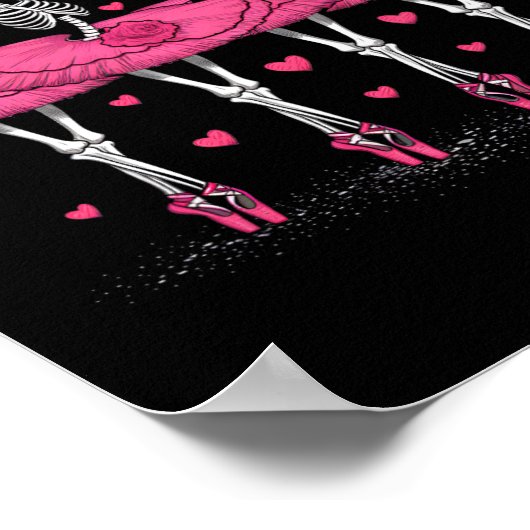 Ballerina Skeleton Dance Grappig Halloween Ballet Poster (Hoek)