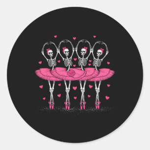 Ballerina Skeleton Dance Grappig Halloween Ballet Ronde Sticker