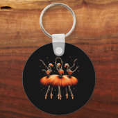Ballerina Skeleton Dance Grappig Halloween Ballet Sleutelhanger (Voorkant)