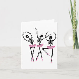 Ballerina Skeletons Dancing Halloween Ballerina Sk Kaart