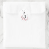 Ballerina Sketch in roze Ronde Sticker (Tas)