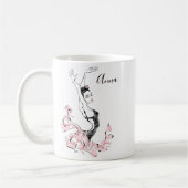 Ballerina Sketch personaliseren in roze Koffiemok (Links)