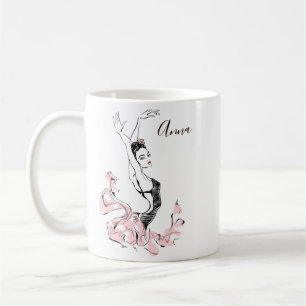 Ballerina Sketch personaliseren in roze Koffiemok