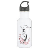 Ballerina Sketch personaliseren in roze Waterfles (Voorkant)