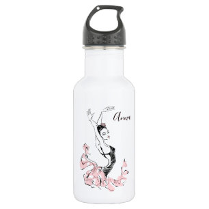 Ballerina Sketch personaliseren in roze Waterfles