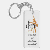 Ballerina Sleutelhanger met Dance Quote (Voorkant Links)