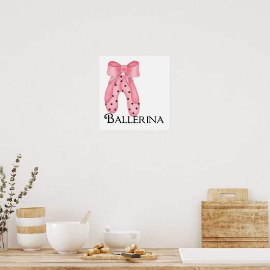 Ballerina Slippers 1 Afdrukken Poster (Keuken)