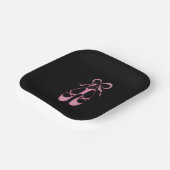 Ballerina Slippers, 7" Vierkant Papier Bord Zwart (Gebogen)