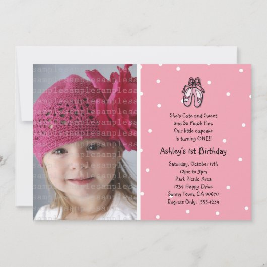 Ballerina Slippers Foto-uitnodiging Kaart (Voorkant)