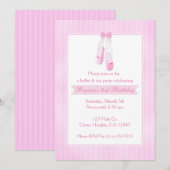 Ballerina Slippers Roze Ballet Party Uitnodigingen (Voorkant / Achterkant)