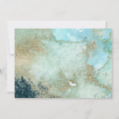 Ballerina smaragd en goud Quinceanera uitnodiging (Achterkant)