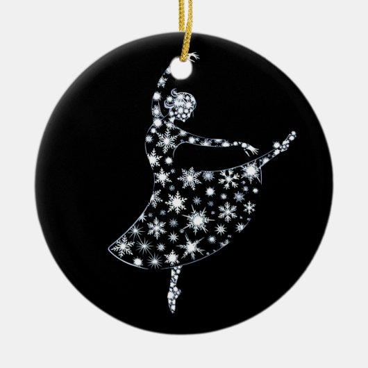 Ballerina Snowflake Ballet Kostuum Winter Dance Gi Keramisch Ornament (Voorkant)