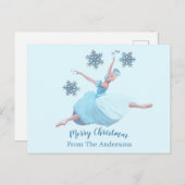 Ballerina Snowflakes De Notenkraker Feestdagenkaart (Voorkant / Achterkant)