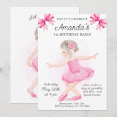 Ballerina Sparkle verjaardagsfeest Kaart (Voorkant / Achterkant)