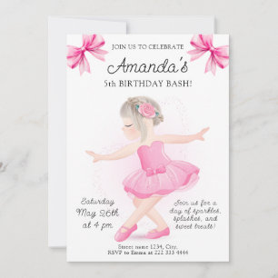 Ballerina Sparkle verjaardagsfeest Kaart