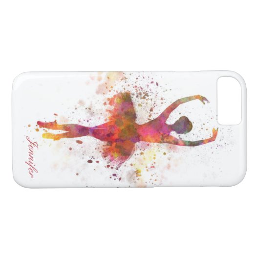 Ballerina Splatter Art Persoonlijke naam | Ballet Case-Mate iPhone Case (Achterkant (Horizontaal))