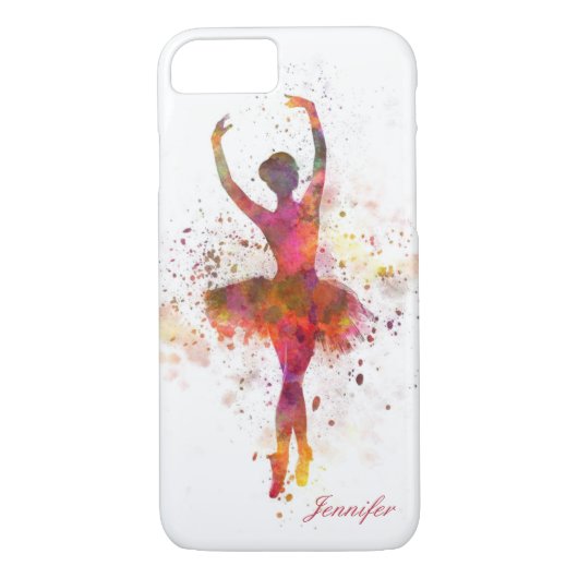 Ballerina Splatter Art Persoonlijke naam | Ballet Case-Mate iPhone Case (Achterkant)