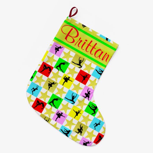 BALLERINA STAR GEPERSONALISEERDE KERSTKOUS GROTE KERSTSOK (Voorkant (Hangend))