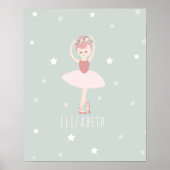 Ballerina Stars Baby Girl Nursery Poster (Voorkant)
