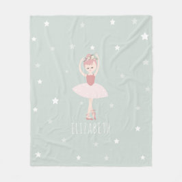 Ballerina Stars Blauwgroen Fleece Deken