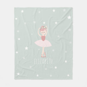 Ballerina Stars Blauwgroen Fleece Deken