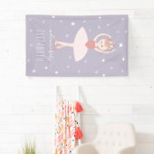 Ballerina Stars Paarse Meisje Baby shower Spandoek (Insitu)