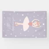 Ballerina Stars Paarse Meisje Baby shower Spandoek (Horizontaal)