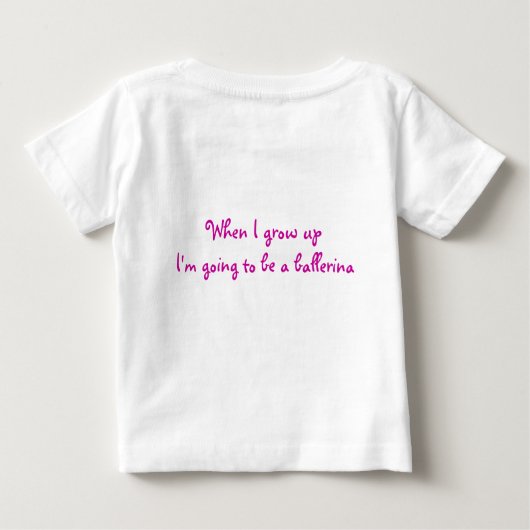 Ballerina ster in als ik opgroeien peuter roze t-s (Achterkant)