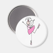 Ballerina Stick Figuur Drie Magneet (Voorkant / Achterkant)
