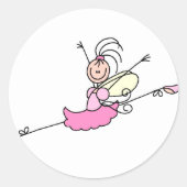 Ballerina Stick Figuur Engel Sticker (Voorkant)
