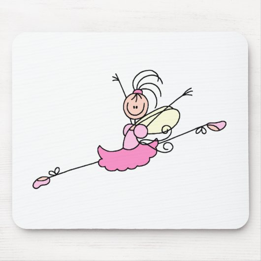 Ballerina Stick Figuur One Mousepad Muismat (Voorkant)