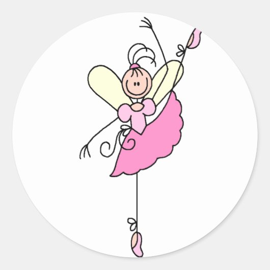 Ballerina Stick Figuur Sticker (Voorkant)