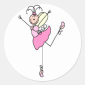 Ballerina Stick Figuur Sticker (Voorkant)