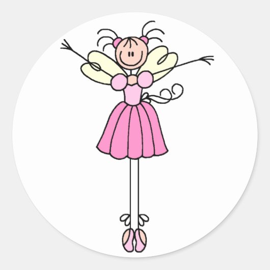 Ballerina Stick Figuur Sticker (Voorkant)