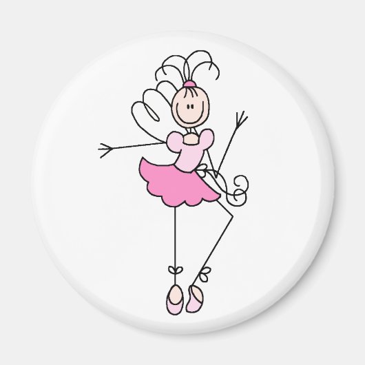 Ballerina Stick Figuur Vier Magneet (Voorkant)