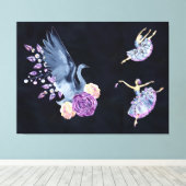 Ballerina Swan Dance Canvas Afdruk (Insitu (Houten vloer))