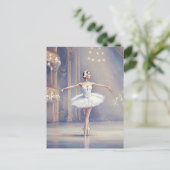 Ballerina Swan Lake Ballet Waterverf Briefkaart (Staand voorkant)