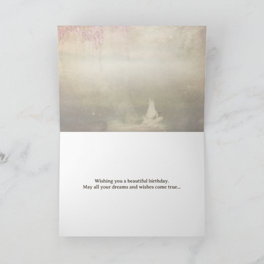 Ballerina Swan Lake Dance  Birthday Kaart (Binnen)