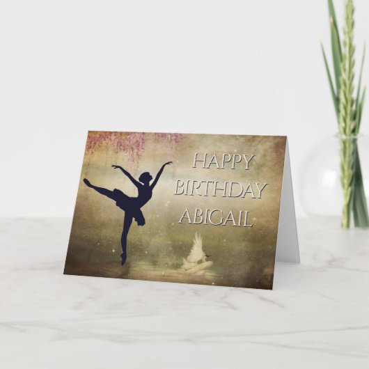 Ballerina Swan Lake Dance  Birthday Kaart (Voorkant)