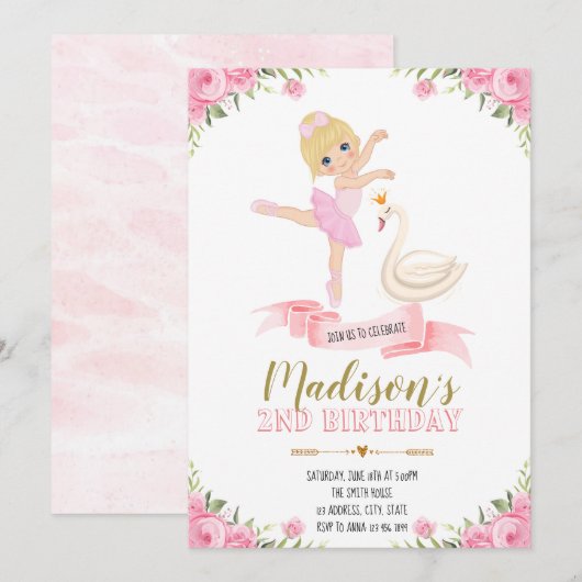 Ballerina swan Tutu leuke verjaardagsfeestje uitno Kaart (Voorkant / Achterkant)