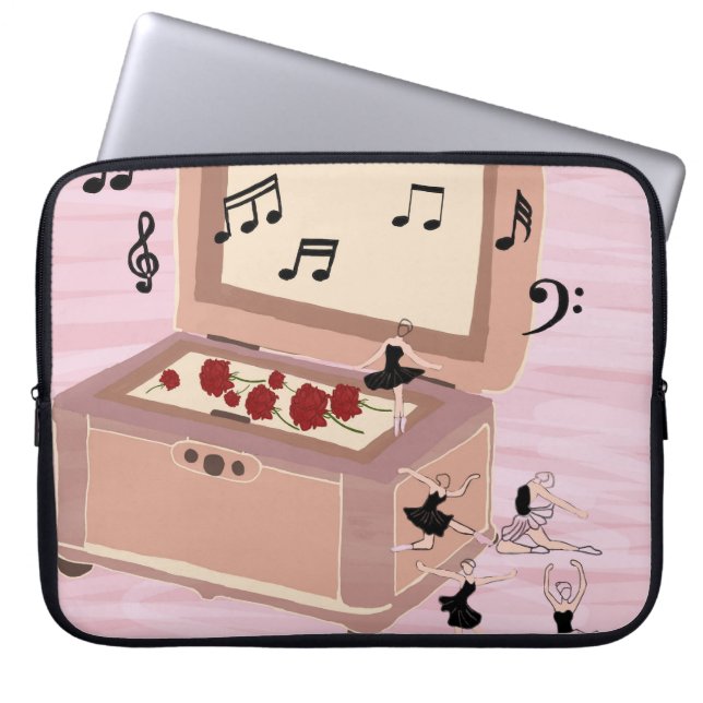 Ballerina Symfonie in een doos - Ballerina Art Laptop Sleeve (Voorkant)