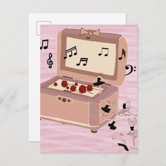 Ballerina Symfonie in een doos - Ballerina Art Uitnodiging Briefkaart (Voorkant / Achterkant)
