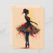 Ballerina Tanzt in Farbexplosion Briefkaart (Voorkant / Achterkant)