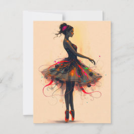 Ballerina Tanzt in Farbexplosion Briefkaart