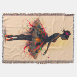 Ballerina Tanzt in Farbexplosion Deken