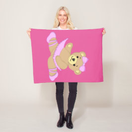 Ballerina Teddy Bear Fleece Deken